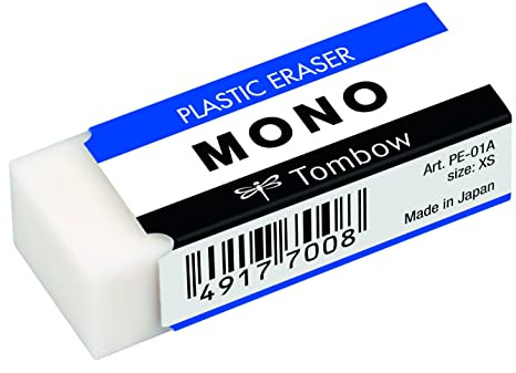 Tombow PE-01A MONO XS - Gomma per cancellare priva di PVC, ftalati e lattice, 11 g