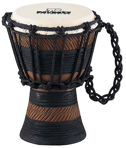 Nino Percussion Earth Rhythm Djembe - Sehr kleines Musikinstrument für Kinder ab 3 Jahren - Durchmesser 4,5 Zoll - Mahagoni, Natur (NINO-ADJ3-XXS)