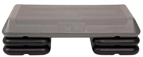 The Step (Tillverkad i USA original Aerobic plattform – Kretsstorlek grå aerobisk plattform och fyra originella svarta höjare ingår med 4, 6 och 8 plattformshöjdalternativ