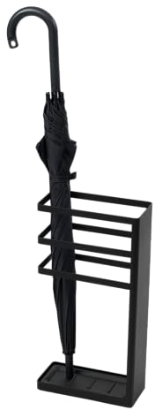 Yamazaki 7933 LAYER Slim Umbrella Stand, Black, Steel, Minimalist Design, 23 x 10.5 x 45 cm (LxWxH)