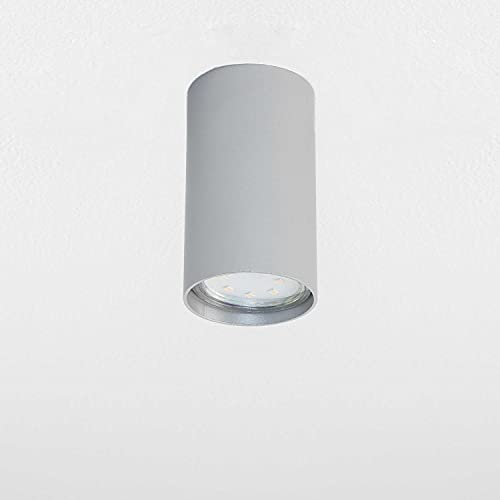 Licht-Erlebnisse Strahler rund silber GU10 35 Watt 230V Metall Innenleuchte modern Spotstrahler Aufbau Deckenleuchte Spot Flurstrahler Deckenlampe Wohnzimmer Esszimmer Lampe