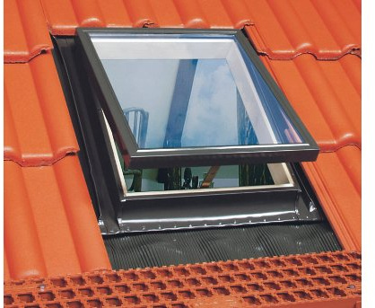 Optilook WGT Dachausstiegsfenster für Kaltdach, 46x55 cm, Alu-Profil, RAL 7022 (Umbra Gray), 3 Jahre Garantie, EN 14351-1, 15°-60° Dachneigung, Hagelsicherheitsglas 4H