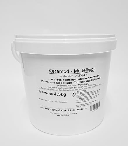 Keramod Modellgips (Alabastergleich). Formen-Gießen-Modellieren. Feinstgemahlen, Weiß. 4,5kg