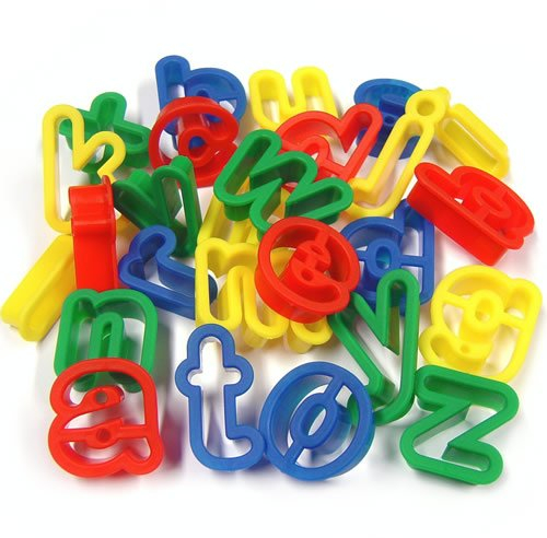 Alphabet Lower Case Dough Cutters Letter A to Z Lowercase Plastic 26 Cutter