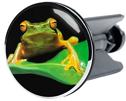 Sanilo Waschbeckenstöpsel Frosch Grün, schöner Stöpsel für das Waschbecken, universal mit Motiv