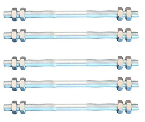 FKAnhängerteile 5 Stück Gewindestange M6 Rechts - Links Gewinde 160 mm + 20 Muttern