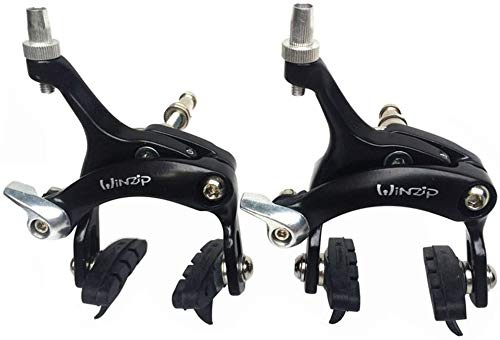 UPANBIKE Rennrad mit festem Gang, Aluminiumlegierung, vorne und hinten, Bremssattelbremse (schwarz)