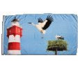 Flaggenfritze Flagge Leuchtturm und Storch - 90 x 150 cm