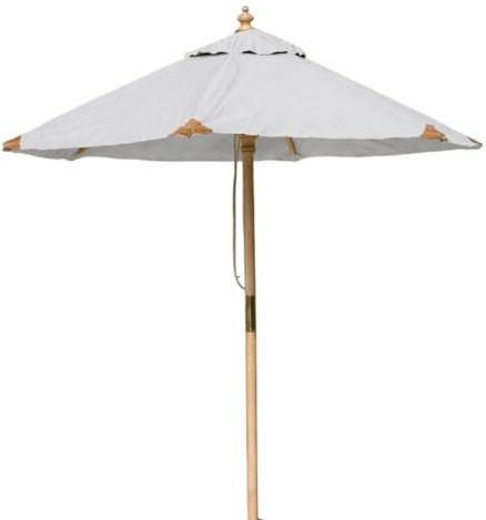 The Garden Marketplace Hardwood Garden Parasol with Pulley Lift, Supportive Rib Frame and 180g/m² Polyester Canopy, Water-Repellent Finish, Choice of Colours and Sizes (Cream, 3M)