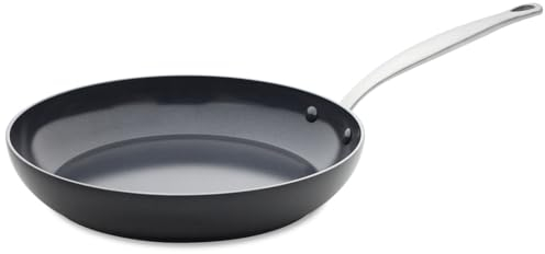 GreenPan Barcelona Hard Anodized Healthy Ceramic Nonstick 28 cm Frying Pan Skillet, PFAS Free, Stainles Steel Handle, Extra Strong Scratch Resistant, Induction, Oven Safe, Black