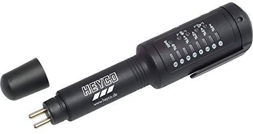 Heytec Heyco 8-in-1 Bremsflüssigkeitstester für Bremsflüssigkeiten mit LED-Leuchte, 1 Stück, schwarz, 02013000100