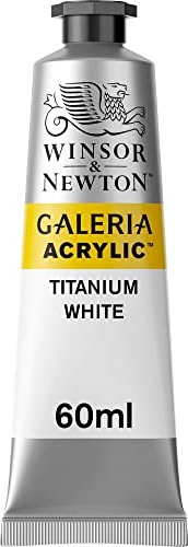 Winsor & Newton 2120644 Galeria Acrylfarbe, hohe Pigmentierung, lichtecht, buttrige Konsistenz, 60 ml Tube - Titanweiß