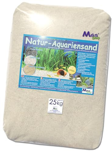 MGS SHOP Aquariensand 25kg gerundet Natur BEIGE geprüfte Qualität Körnung (0.1-0.3mm)