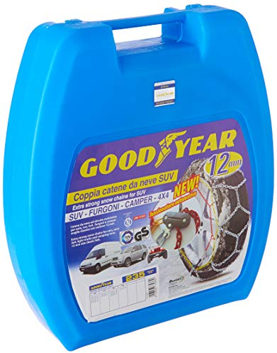 Goodyear 77933 12mm 12mm Snow Chains, Size 235, Suitable for Cars, SUV, 4x4, Light Trucks and Motorhomes and Vans