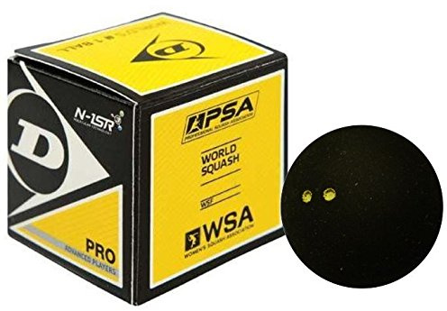 Dunlop Pro Double Yellow Dot Squash Ball, 1-pack