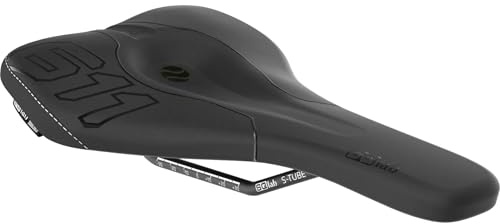 SQlab 611 Ergowave MTB S-Tube Bicycle Saddle (15cm), Black