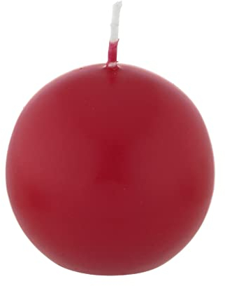 Bougie boule Rouge 6 cm, 16 bougies, Bougie Ronde, Sans parfum