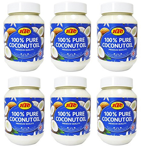 KTC 100% Pure Coconut Multipurpose Oil 500ml Jar x 6 Qty (pack of 6) - Used for Hair, Cooking, Moisturiser