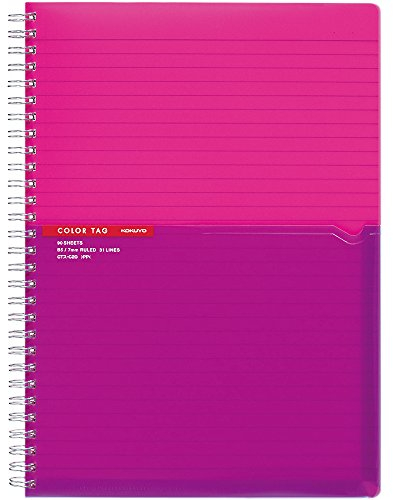 Kokuyo C20P Notizbuch mit Doppelringen, zweifarbig, Semi B5, Pink