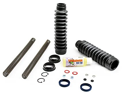 Telegabel Reparaturset mit 3,2 mm Druckfeder, Faltenbalg, Öl und Kleinteile für Simson S50, S51, S53, S70, S83, SC-050, SD 50, SR50, SR80, TS050