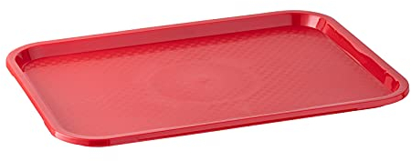 APS Fast Food-Tablett, bruchsicheres und spülmaschinenfestes Serviertablett, Made in Germany, 45 x 35,5 cm, Höhe 2 cm, rot