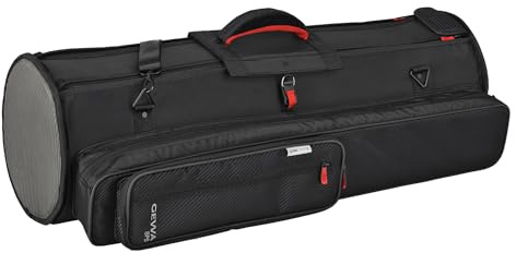 GEWA Prestige SPS Gig Bag/Tasche Doppel Posaune (Schallbecherdurchm. bis 9,5) - Cordura 1680 Denier - 20 mm Polsterung + Fiberglaseinlage - Sperrholzeinlage - Rucksack-/Schultergurt - Schwarz