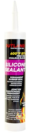 Rutland 600°F RTV High Heat Silicone Sealant Black, USA-Made High Temperature Gasket Maker Adhesive - UV Stable, Oil Resistant & Non-Corrosive