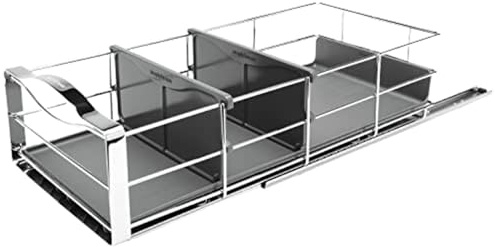simplehuman KT1118 rangement de placard coulissant, plastique gris avec cadre en acier ultra-robuste, 22,8 cm