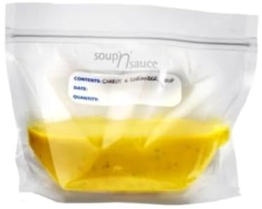 Lakeland Soup 'n' Sauce Sealed Freezer Clear Storage Bags, 1 Litre - Pack of 20