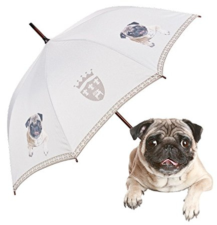 VON LILIENFELD Parapluie Canne Grand Robuste Ouverture Automatique Chien Carlin