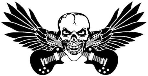 Samunshi® Autoaufkleber Totenkopf Gitarre Aufkleber 30 x 15,3cm schwarz