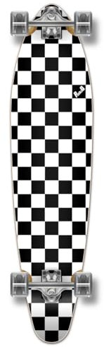 yocaher spezielle Graphic komplett Longboard Kicktail 70 's Form Skateboard W/70 mm Rollen, Checker White