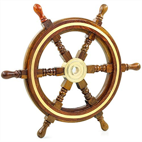 Piratenrad, Marine-Lenkräder, Piratenschiffe, Boot, Lenkrad, Schiffsrad, Dekoration, nautisches Rad-Lenkrad auf einem Boot (30,5 cm Durchmesser)