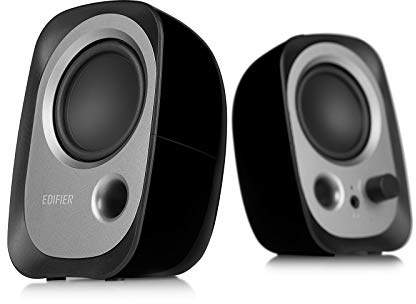 EDIFIER R12U - svart USB 2.0 skrivbords-högtalarkit (4 watt) med bas Reflex Port, jack för hörlurar och volymjusteringsknapp