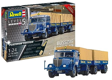Revell 07580 Büssing 8000 S 13 mit Trailer Platinum Edition 1:24 Scale Unbuilt/Unpainted Plastic Model Kit