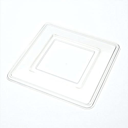 Merriway BH04023 (2 Pcs) Light Switch Finger Plate Surround, 150mm (6 inch) Square Clear Plastic - Pack of 2 Pieces