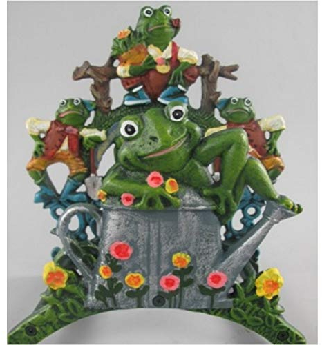 HDmirrorR GR Garten Wand Schlauchhalter Frosch-Familie Guss Eisen Metall Gartenschlauch Halter