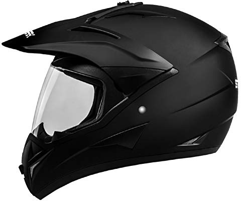 ATO-Moto 801 GS War Matt Enduro Helm mit Visier für Quad ATV Motocross Motorradhelm ECE 2205 Größe: XL 61cm