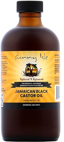 Sunny Isle Jamaican Black Castor Oil 8oz | Original | For Healthy-Looking Hair, Skin, Nails, Eyebrows & Eyelashes | Skin Conditioning