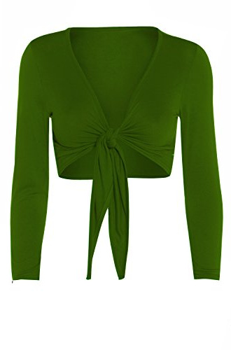 Dam slips knut för kvinnor kort beskuren cardigan wrap Bolero topp plus storlek 8-26