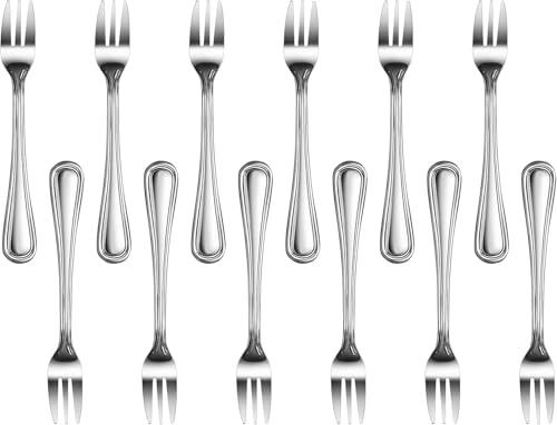 New Star Foodservice Slimline Pattern 18/0 Stainless Steel Oyster Fork, 5.4-Inch, Set of 12, Commercial Grade