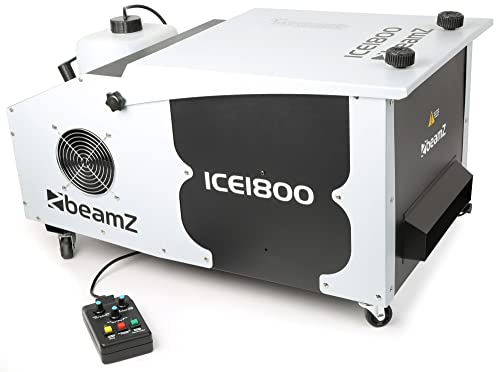 BeamZ ICE1800 - Máquina de Humo pesado o bajo con hielo, control por DMX, potencia de 1800 W, maquina de Humo pesado profesional niebla densa sobre el suelo, deposito de 2,5L, Ideal para Halloween