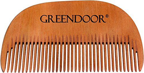 GREENDOOR Bartkamm, heimisches Hartholz, Herstellung in deutscher Manufaktur, 80 x 50 mm, antistatisch, Bart Holz Kamm Kirsche/Birne/Apfel/Esche/Ahorn/Nussbaum