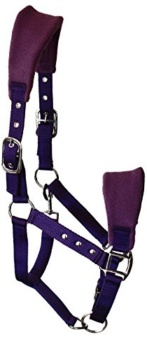 JF-Reitsport Nylon-Halfter weich unterlegt 3-Fach verstellbar lila Full