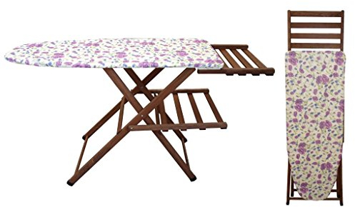 ASSE TAVOLO DA STIRO LEGNO PORTACALDAIA MARA NOCE