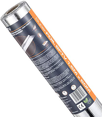 SuperFOIL SFTV Reflective Membrane 1.5m x 25m - Energy Saving Foil Sheet - 2-in-1 Sustainable Reflective Radiant Barrier & Waterproof Vapour Barrier VCL for Home & Auto