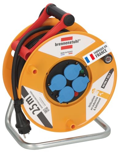 Brennenstuhl 1206941 - Avvolgicavo elettrico Standard Pro, IP44 25 m H07RN-F 3G2,5