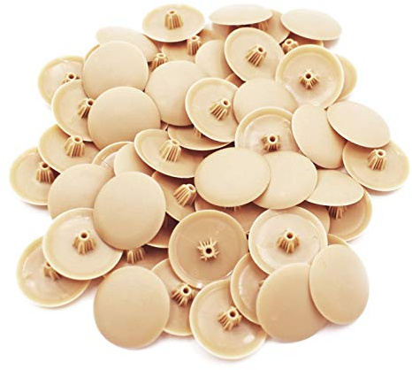 Snap-On Bifix Cover Caps to Use with Phillips Ph2 & Pozidrive Pz2 Pozi Screws - Pack of 50 Biffix Covers : Almond Ivory