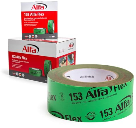 Alfa 2x Flexibles Hochleistungsklebeband 50 mm x 25 m Profi-Qualität Dampfbremsen Dampfsperren Dachfolien Folienklebeband/Systemklebeband