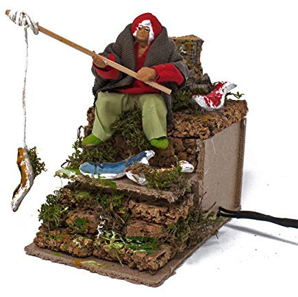 Joy Christmas Pastore per Presepe in Movimento 14 cm x 9 cm Il Pescatore
